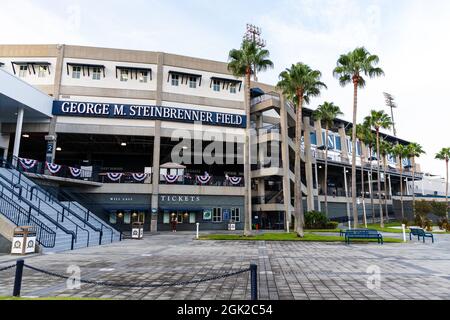 Tampa, FL - 10 settembre 2021: George M. Steinbrenner Field a Tampa, Florida Foto Stock
