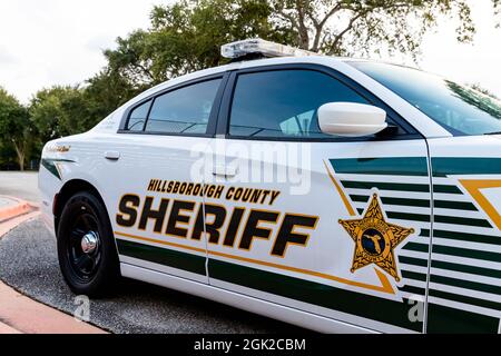 Tampa, FL - 10 settembre 2021: Veicolo di pattuglia dello sceriffo della contea di Hillsborough a Tampa, Florida Foto Stock