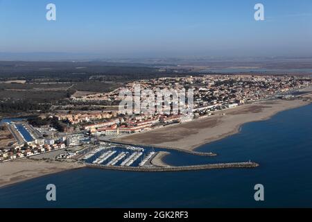 FRANCIA. AUDE (11) NARBONNE BEACH (VISTA AEREA) Foto Stock