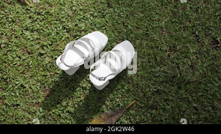 Scarpe White Bride Foto Stock