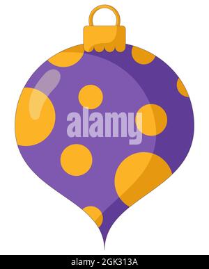 Semplice icona in stile piatto di lucido giocattolo albero di Natale isolato ione uno sfondo bianco. Illustrazione Vettoriale