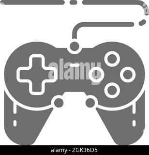 Joystick vettoriale, gamepad, icona grigia del dispositivo di gioco. Illustrazione Vettoriale