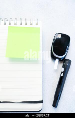 Concetto di pianificazione della dieta del diabete Foto Stock