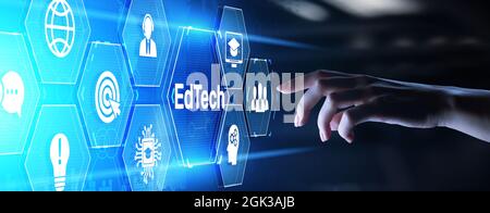 Edtech Education Technology e-learning online learning Internet Technology Concept. Foto Stock