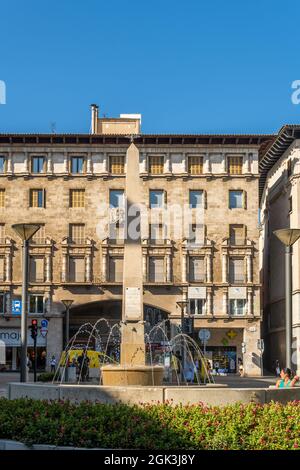 Palma di Maiorca, Spagna; settembre 11 2021: Vista generale della Plaza de la Reina o anche chiamata Plaza de las Tortugas nel centro storico di Palm Foto Stock