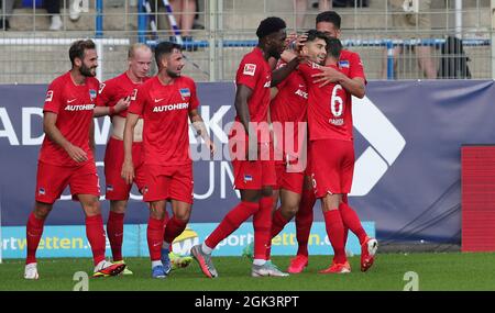 Città di Bochum, Germania. 12 settembre 2021. Primo: 12.09.2021, Fuvuball, 1° Bundesliga, stagione 2021/2022, VFL Bochum - Hertha BSC Berlin 1: 3 jubilation Hertha to Suat SERDAR/dpa/Alamy Live News Foto Stock