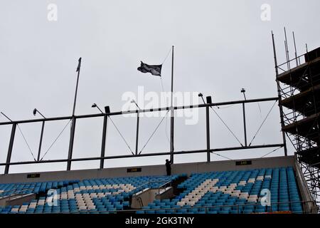 La bandiera All Blacks all'Eden Park, Auckland, Nuova Zelanda Foto Stock