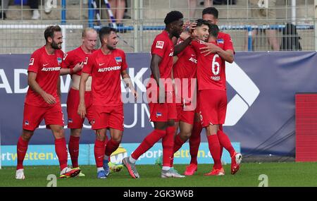 Città di Bochum, Germania. 12 settembre 2021. Primo: 12.09.2021, Fuvuball, 1° Bundesliga, stagione 2021/2022, VFL Bochum - Hertha BSC Berlin 1: 3 jubilation Hertha to Suat SERDAR/dpa/Alamy Live News Foto Stock