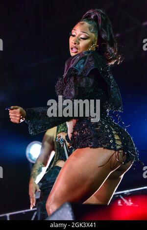 Napa California, 5 settembre 2021, Megan lo Stallion si esibisce sul palco al BottleRock 2021. Credit: Ken Howard Images / Alamy Foto Stock