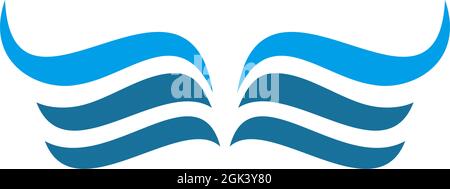 Modello vettoriale di ispirazione con logo Wings con sfondo isolato Illustrazione Vettoriale