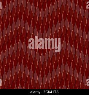 Composizione geometrica delle linee curvilinee verticali in rosso. Ripetizione continua. Foto Stock