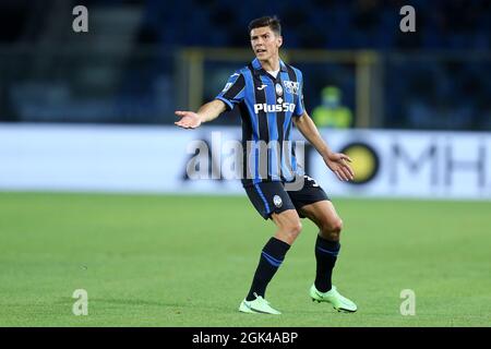 Bergamo, Italia. 11 settembre 2021. Matteo Pessina di Atalanta BC gestì durante la serie Una partita tra Atalanta BC e ACF Fiorentina. Foto Stock