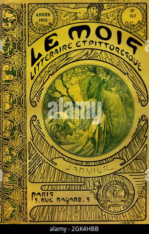 Pagina del titolo di le Mois Litteraire et Pittoresque Colour lithography Edition Maison de la Bonne Presse Paris Alfonse Mucha (1860–1939) Moravia Repubblica Ceca 1912,1903, Foto Stock