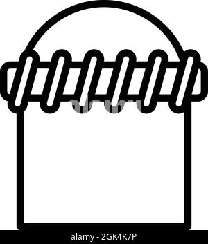 Vettore di contorno dell'icona del cappuccio musulmano. Preghiera islamica. Cappello Ramadan Illustrazione Vettoriale