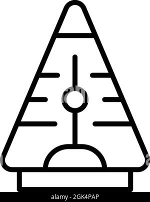 Vettore contorno icona pendolo piano. Orologio cinetico. Magnete Foucault Illustrazione Vettoriale