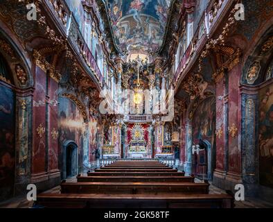 Asam Church Interior (Asamkirche) - Monaco, Baviera, Germania Foto Stock