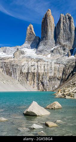 Bellissimo scatto del Parco Nazionale Torres del Paine Estancia Cile Foto Stock