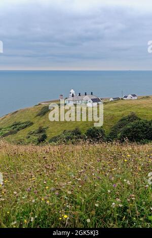 Faro di Anvil Point e durlston headland vicino Swanage Isle of Purbeck Dorset England UK Foto Stock