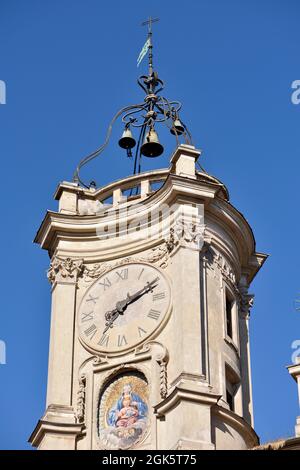 Italia, Roma, Oratorio dei Filippini, torre dell'orologio, Torre dell'orologio Foto Stock