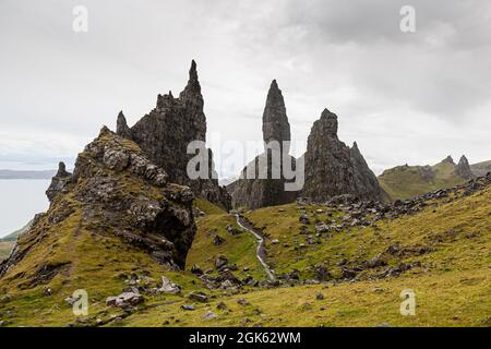 Isola di cielo l'uomo Vecchio di Storr Foto Stock