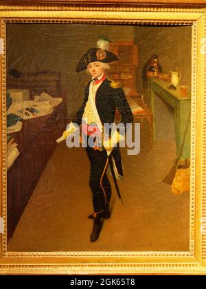 Estellé, marchand de galons rue Saint Honoré, en uniforme de capitaine des chasseurs de la Garde nationale Foto Stock