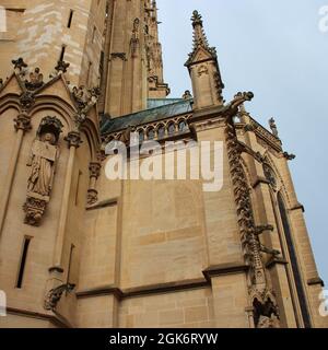 cattedrale di saint-étienne a metz in lorena in francia Foto Stock