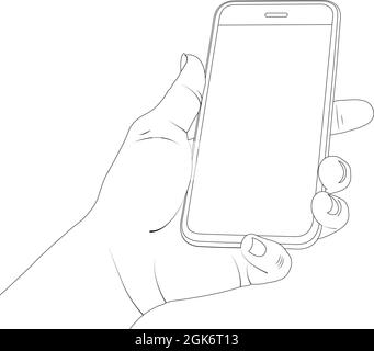 Schermo del telefono, schermo vuoto, evidenziato con schermo vuoto del telefono, smartphone, telefono, messaggio, vuoto, cartoncino vettoriale piatto, vuoto. Illustrazione Vettoriale