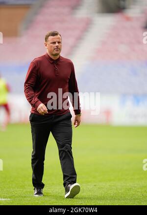 Doncaster Rovers Manager Richie Wellens lascia il campo a metà tempo immagine di Steve Flynn /AHPIX.com, Calcio: Partita Wigan Athletic -V- Doncaster Foto Stock