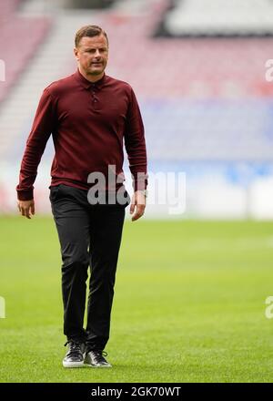 Doncaster Rovers Manager Richie Wellens lascia il campo a metà tempo immagine di Steve Flynn /AHPIX.com, Calcio: Partita Wigan Athletic -V- Doncaster Foto Stock