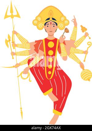 Navratri durga dea hindu icona Illustrazione Vettoriale