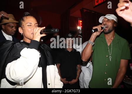 New York, NY, USA. 12 settembre 2021. Alicia Keys e Baby Cham sono stati raffigurati al Swizz Beatz Surprise Birthday Party di Little Sister a New York il 12 settembre 2021. Credit: Walik Goshorn/Media Punch/Alamy Live News Foto Stock