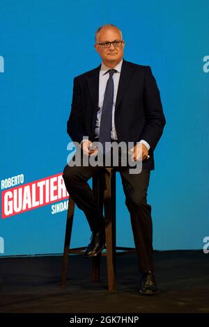 Roma, Italia. 13 settembre 2021. Roberto Gualtieri, candidato al sindaco di Roma per il partito di centro-sinistra, visto durante la presentazione dei programmi elettorali dei 15 distretti di Roma. Credit: SOPA Images Limited/Alamy Live News Foto Stock