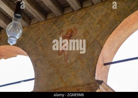 LUVIGLIANO DI TORREGLIA, ITALIA - 11 SETTEMBRE 2021: Villa dei Vescovi raffinata ed elegante del XVII secolo. Affreschi antichi Foto Stock