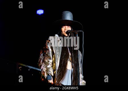 Chicago, Stati Uniti. 12 settembre 2021. CHICAGO, il - SETTEMBRE 12: Erykah Badu titoli giorno 3 a Pitchfork 2021 a Chicago Illinois il 12 Settembre 2021. (Foto di Annie Lesser/imageSPACE/Sipa USA) Credit: Sipa USA/Alamy Live News Foto Stock