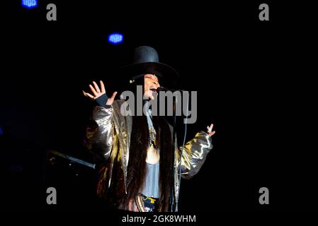 Chicago, Stati Uniti. 12 settembre 2021. CHICAGO, il - SETTEMBRE 12: Erykah Badu titoli giorno 3 a Pitchfork 2021 a Chicago Illinois il 12 Settembre 2021. (Foto di Annie Lesser/imageSPACE/Sipa USA) Credit: Sipa USA/Alamy Live News Foto Stock