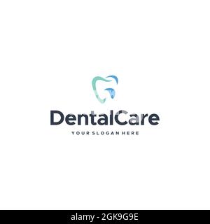 Design moderno del logo del dentista Dental Care Illustrazione Vettoriale
