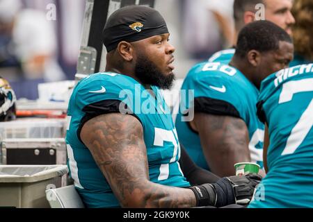 Jacksonville Jaguars offensive tackle Jawaan Taylor (75) runs onto the  field during a NFL football game against the Indianapolis Colts, Sunday,  September 18, 2022 in Jacksonville, Fla. (AP Photo/Alex Menendez Stock  Photo - Alamy