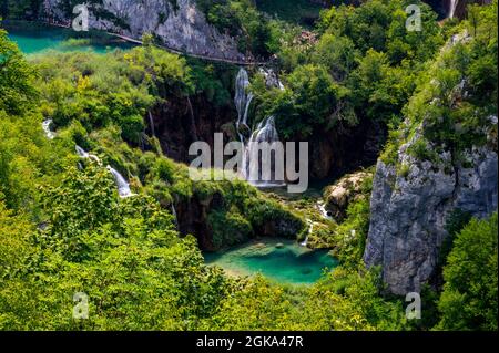 I Laghi di Plitvice, Croazia Foto Stock