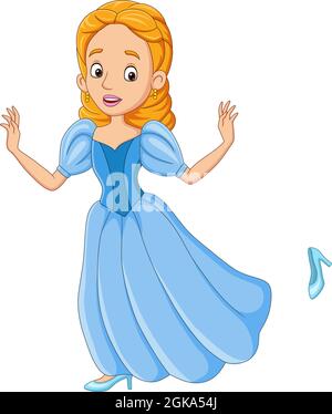 Cartoon cenerentola principessa con la sua scarpa Illustrazione Vettoriale