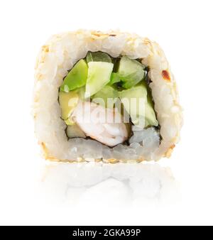 Sushi o rotolo con gamberi e avocado Foto Stock