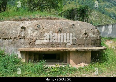 Museo dei Bunkers di Martinet situato nella regione di Baja Cerdaña, Lerida, Catalogna, Spagna Foto Stock