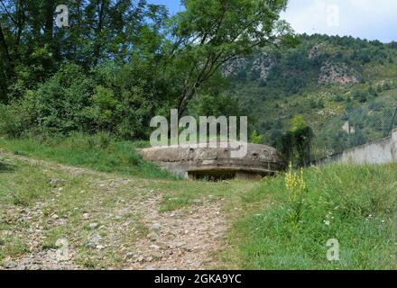 Museo dei Bunkers di Martinet situato nella regione di Baja Cerdaña, Lerida, Catalogna, Spagna Foto Stock