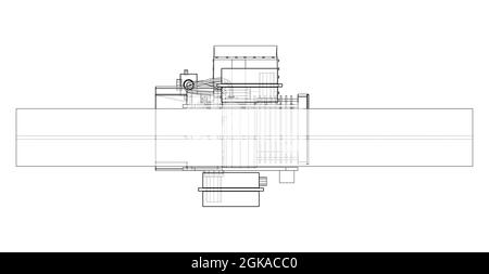 Descrizione del concetto di verricello o macchina di sollevamento. Vettore Illustrazione Vettoriale