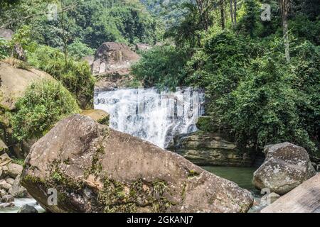 Vista diversa delle Cascate di Ramboda Nuwara Eliya, Sri Lanka Foto Stock