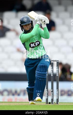 The Kia Oval, Londra, Regno Unito. 20 Agosto 2021. Fran Wilson in azione durante i suoi inning di 21 in the Hundred Women's match tra gli Invinccibles ovali e Birmingham Phoenix: Credit: Ashley Western/Alamy Live News Foto Stock