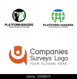 Piattaforma internet logo globale design Illustrazione Vettoriale