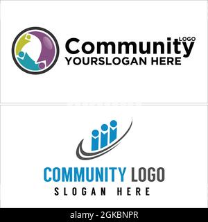 Community Foundation People logo design Illustrazione Vettoriale