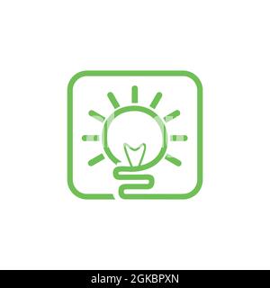 astratto lampada idea logo icona flat concetto vettoriale grafica Illustrazione Vettoriale