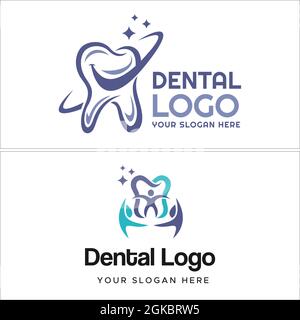 Design del logo della famiglia medica dentale Illustrazione Vettoriale