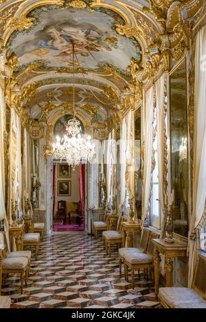 Europa. Italia. Liguria. Riviera Italiana. Genova. Palazzo di Rolli. Spinola di Pellicceria. Hall degli specchi Foto Stock